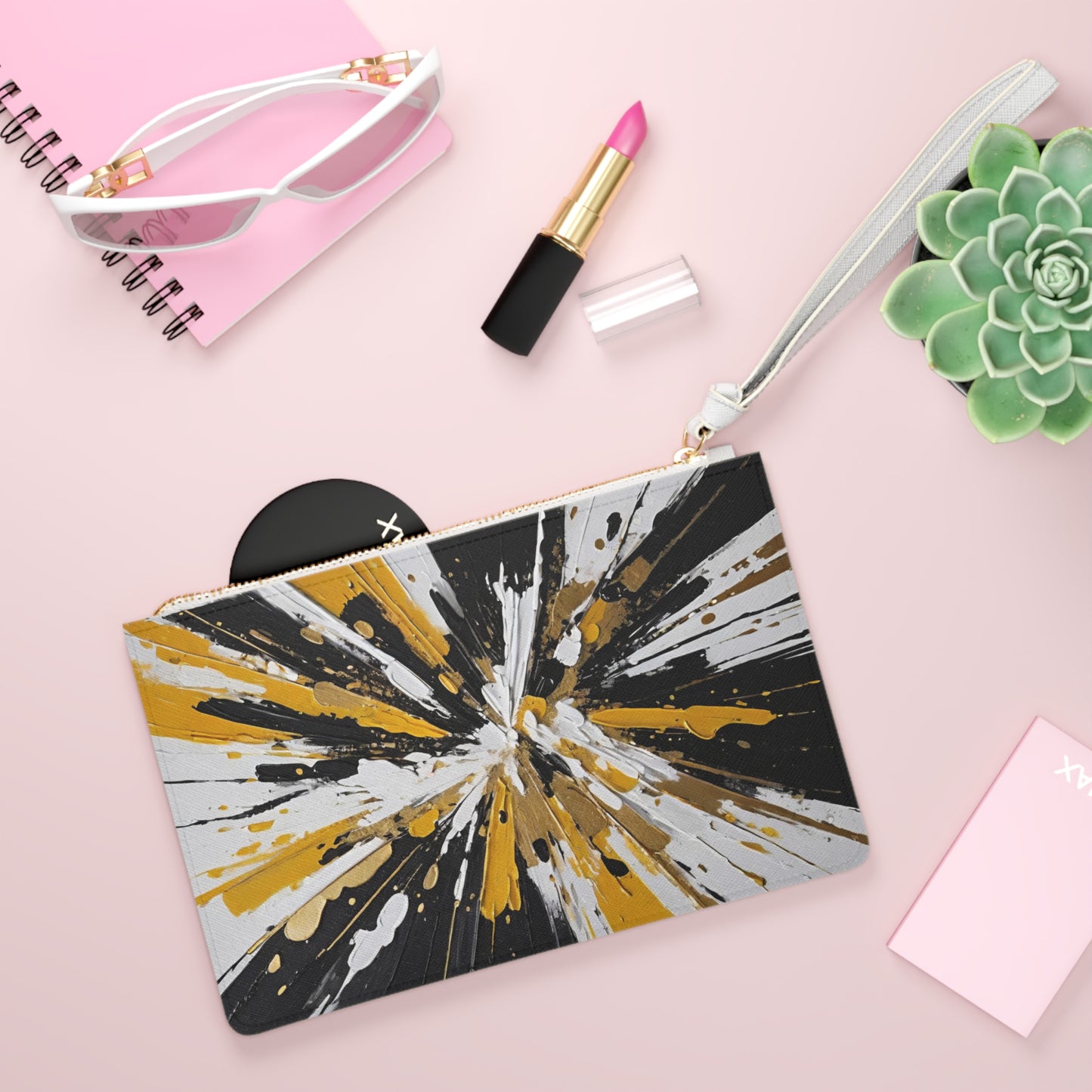 Abstract Splatter Paint Clutch Bag
