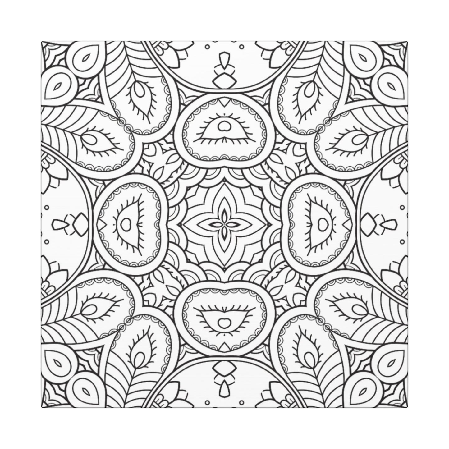 Paint-Your-Own Mandala Canvas Design #24, Stretched, 0.75" (Multi-Size)