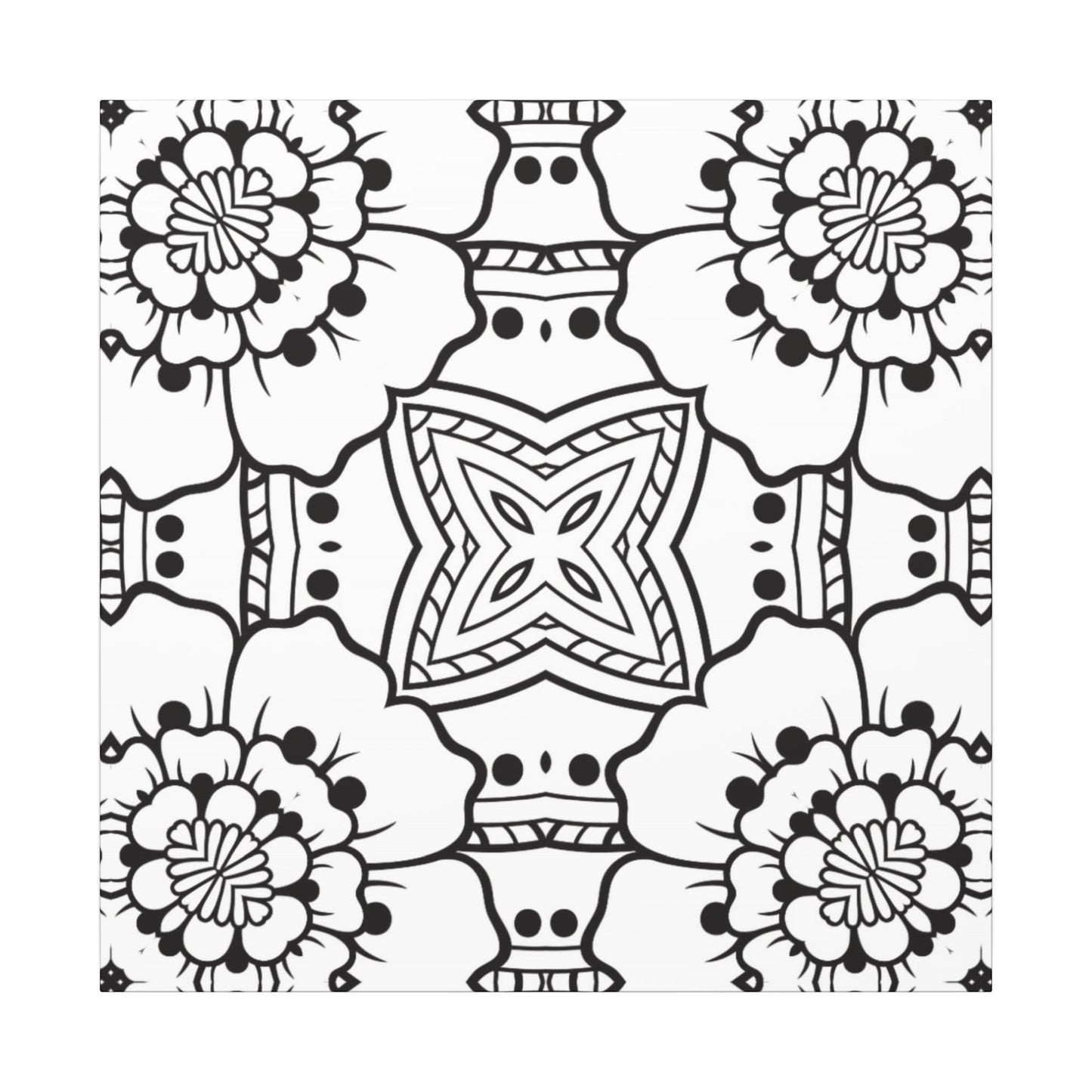 Paint-Your-Own Mandala Canvas Design #25, Stretched, 0.75" (Multi-Size)