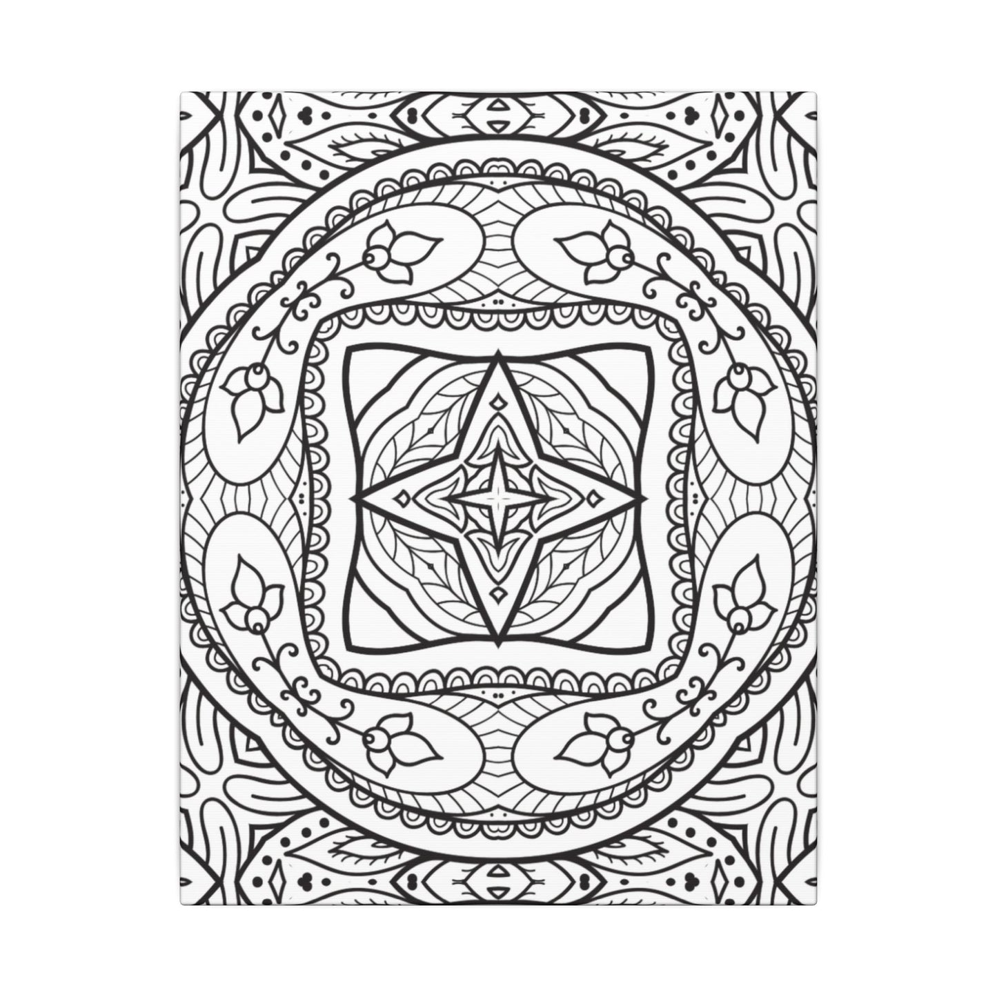 Paint-Your-Own Mandala Canvas Design #27, Stretched, 0.75" (Multi-Size)