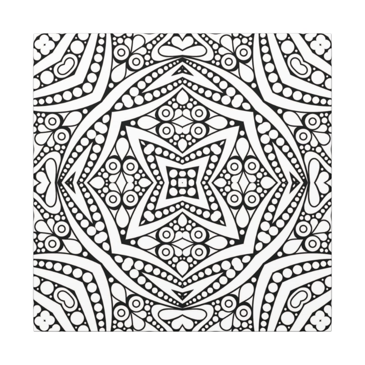Paint-Your-Own Mandala Canvas Design #38, Stretched, 0.75" (Multi-Size)