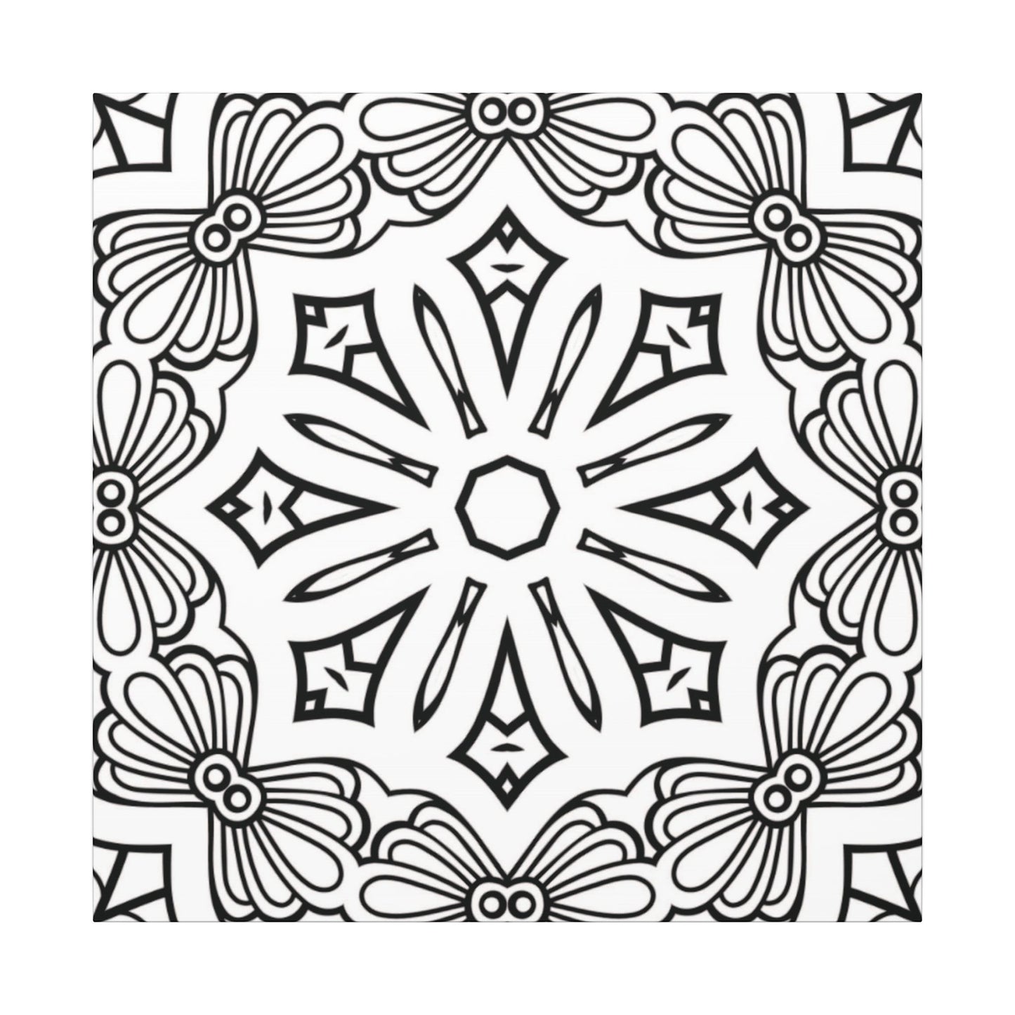 Paint-Your-Own Mandala Canvas Design #37, Stretched, 0.75" (Multi-Size)