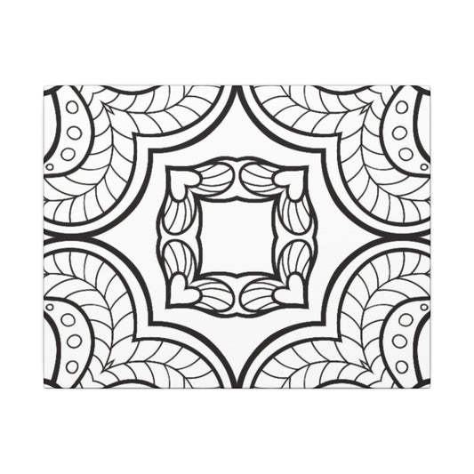 Paint-Your-Own Mandala Canvas Design #35, Stretched, 0.75" (Multi-Size)