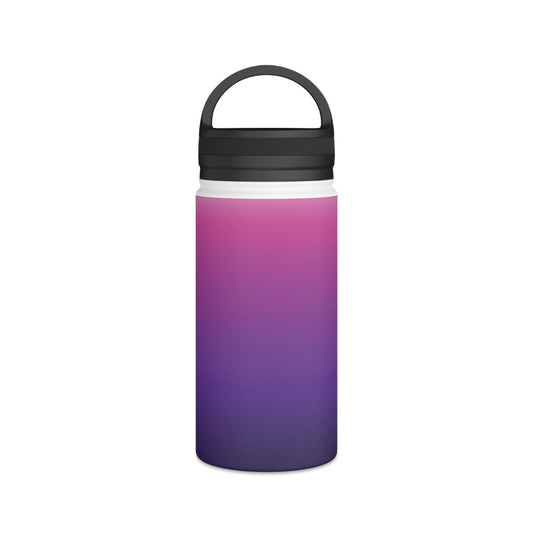 Ombré Stainless Steel Water Bottle with Handle Lid — Gradient Pink to Purple, Insulated Travel Bottle