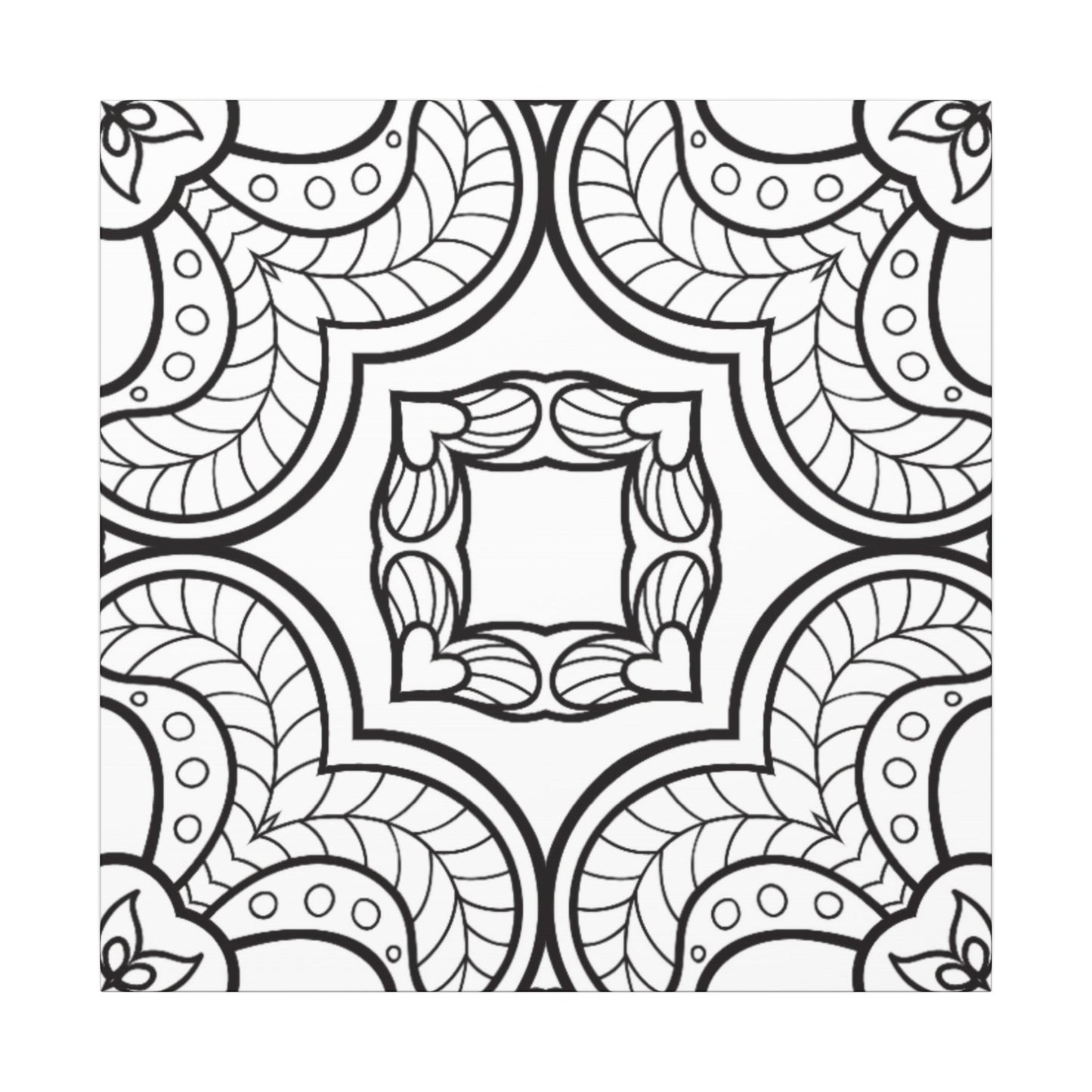 Paint-Your-Own Mandala Canvas Design #35, Stretched, 0.75" (Multi-Size)