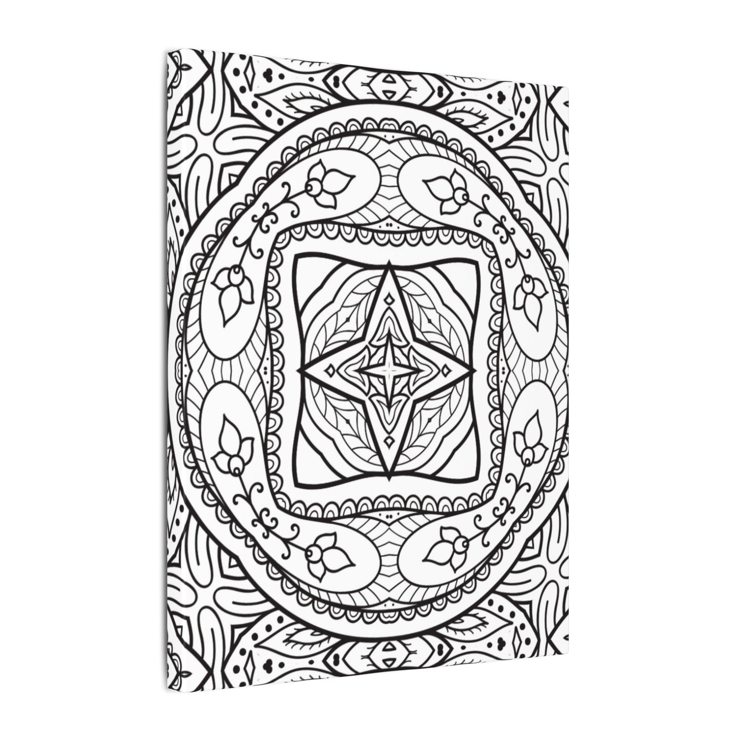 Paint-Your-Own Mandala Canvas Design #27, Stretched, 0.75" (Multi-Size)