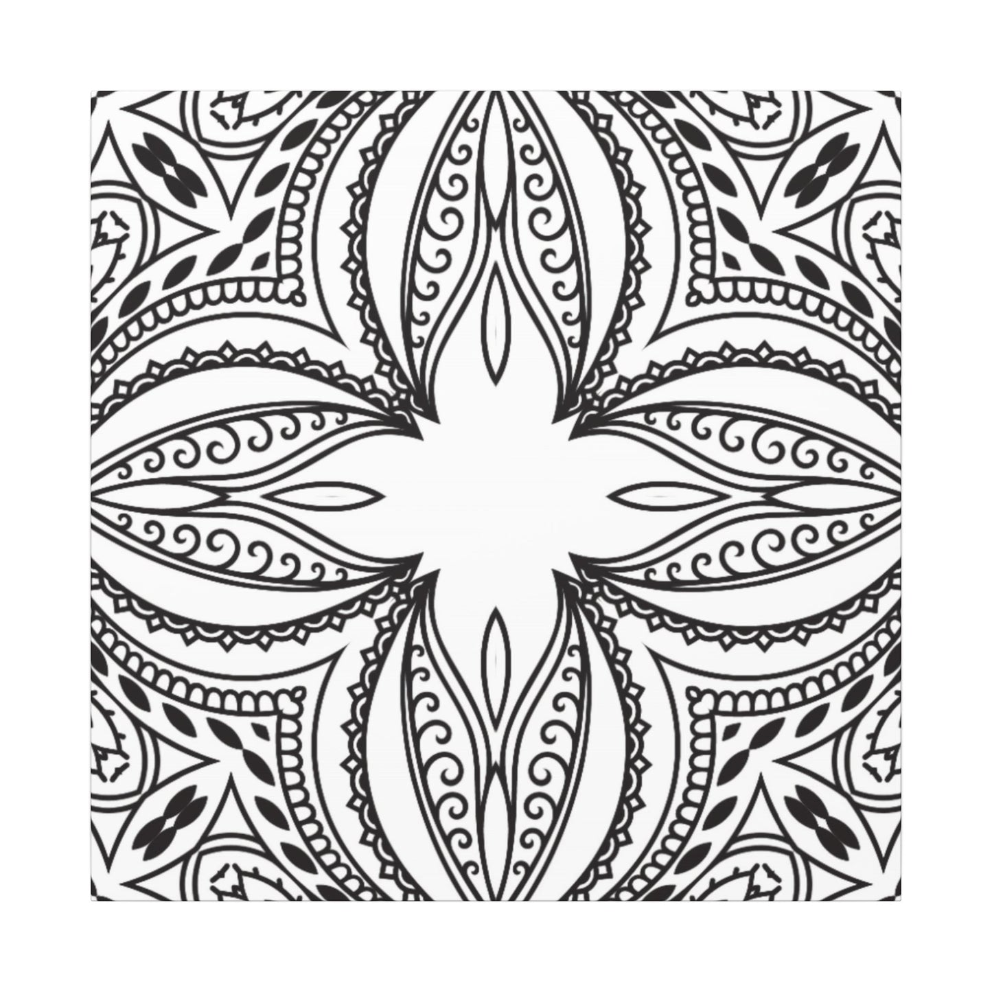 Paint-Your-Own Mandala Canvas Design #21, Stretched, 0.75" (Multi-Size)