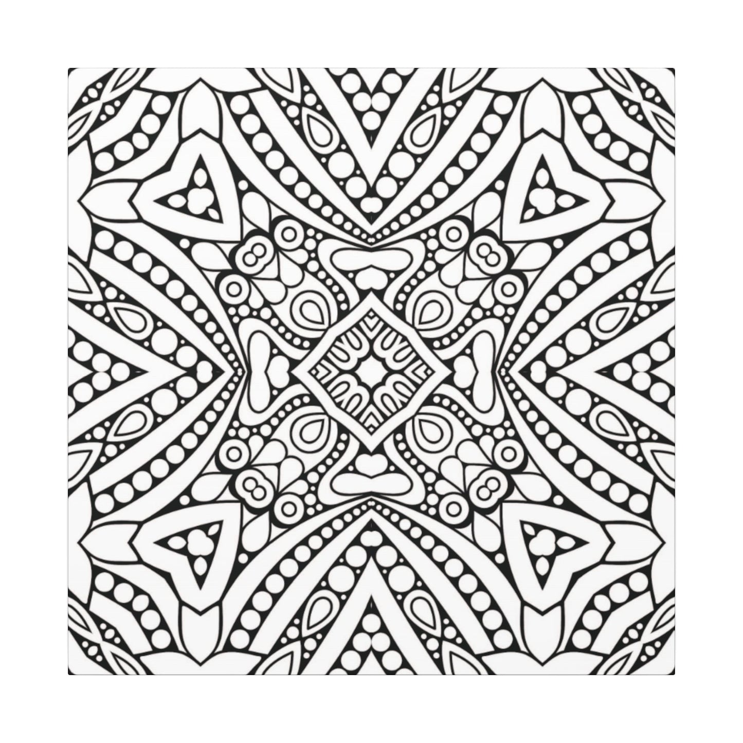 Paint-Your-Own Mandala Canvas Design #44, Stretched, 0.75" (Multi-Size)
