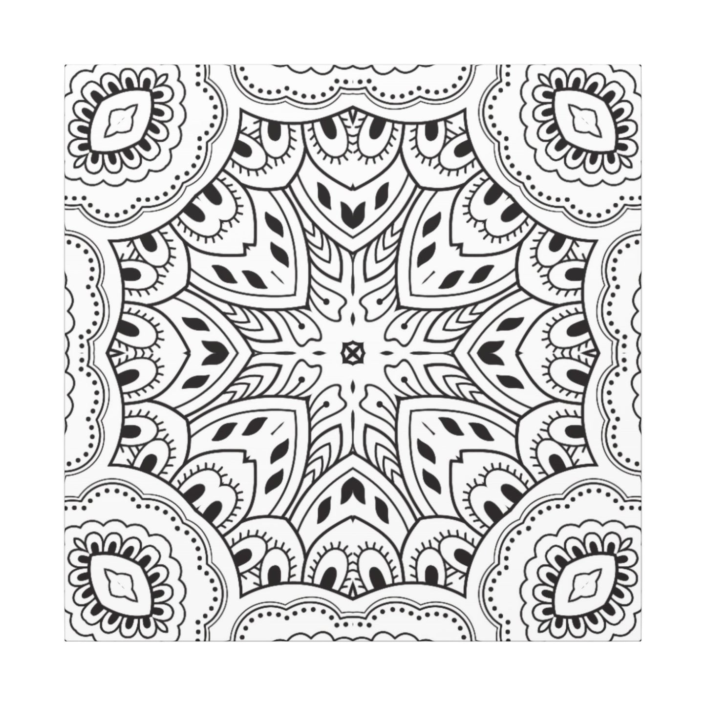 Paint-Your-Own Mandala Canvas Design #5, Stretched, 0.75" (Multi-Size)