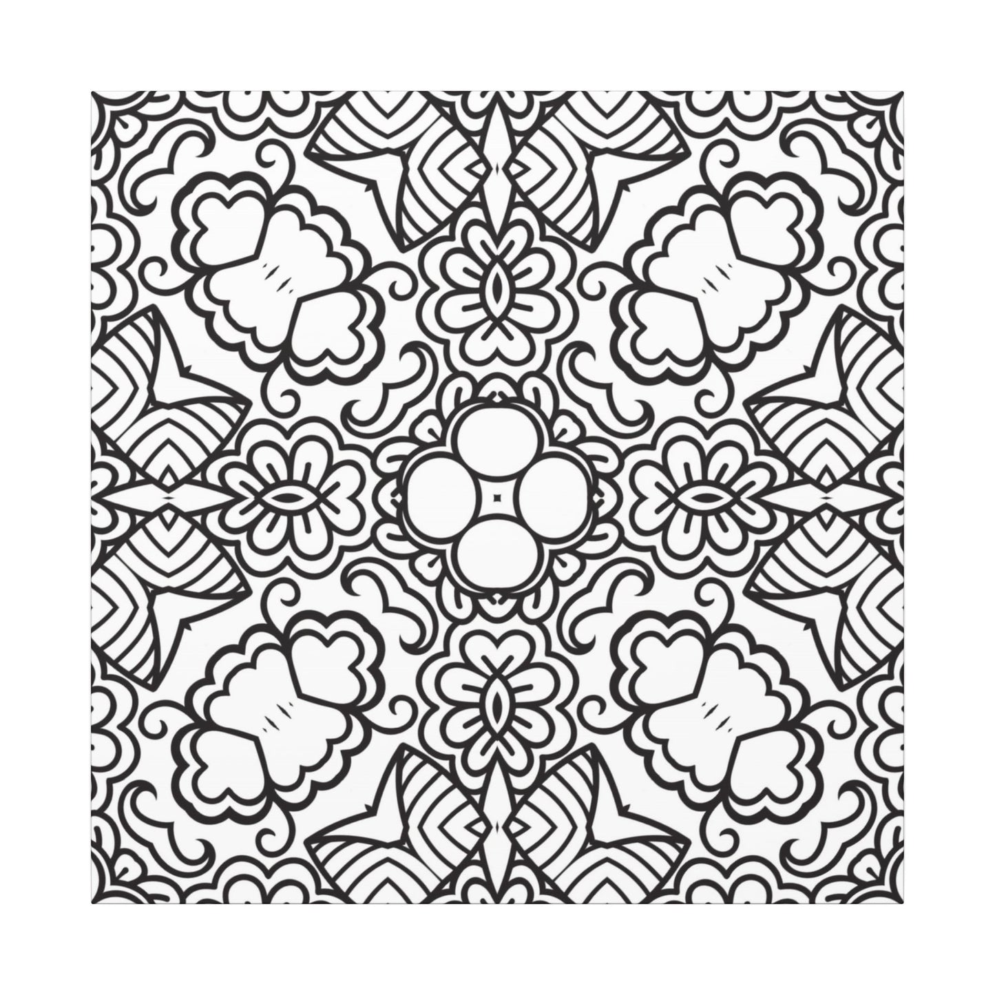 Paint-Your-Own Mandala Canvas Design #16, Stretched, 0.75" (Multi-Size)