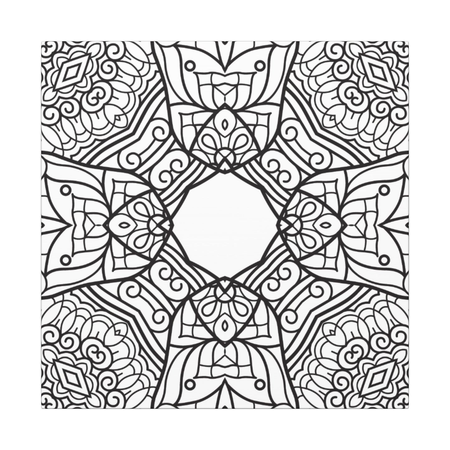 Paint-Your-Own Mandala Canvas Design #12, Stretched, 0.75" (Multi-Size)