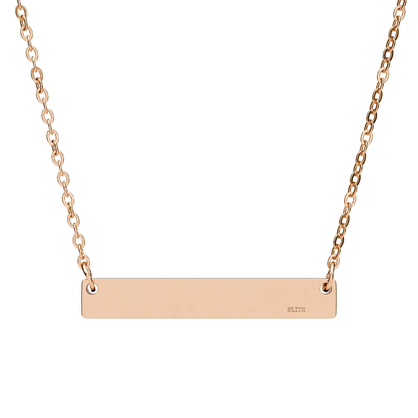 Engravable Horizontal Bar Necklace — Personalized Name/Message Pendant