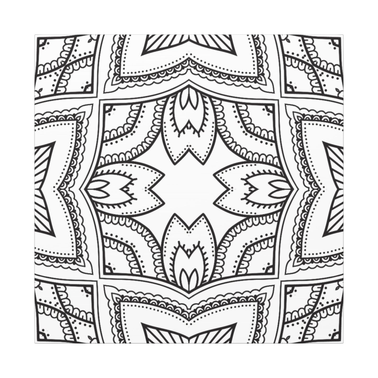 Paint-Your-Own Mandala Canvas Design #30, Stretched, 0.75" (Multi-Size)