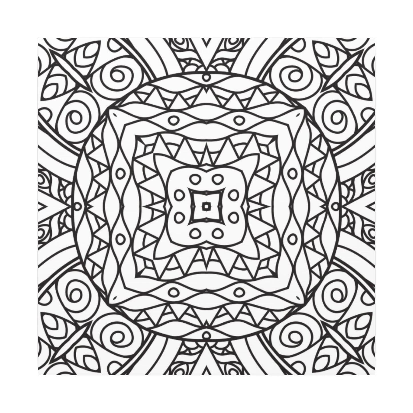 Paint-Your-Own Mandala Canvas Design #9, Stretched, 0.75" (Multi-Size)