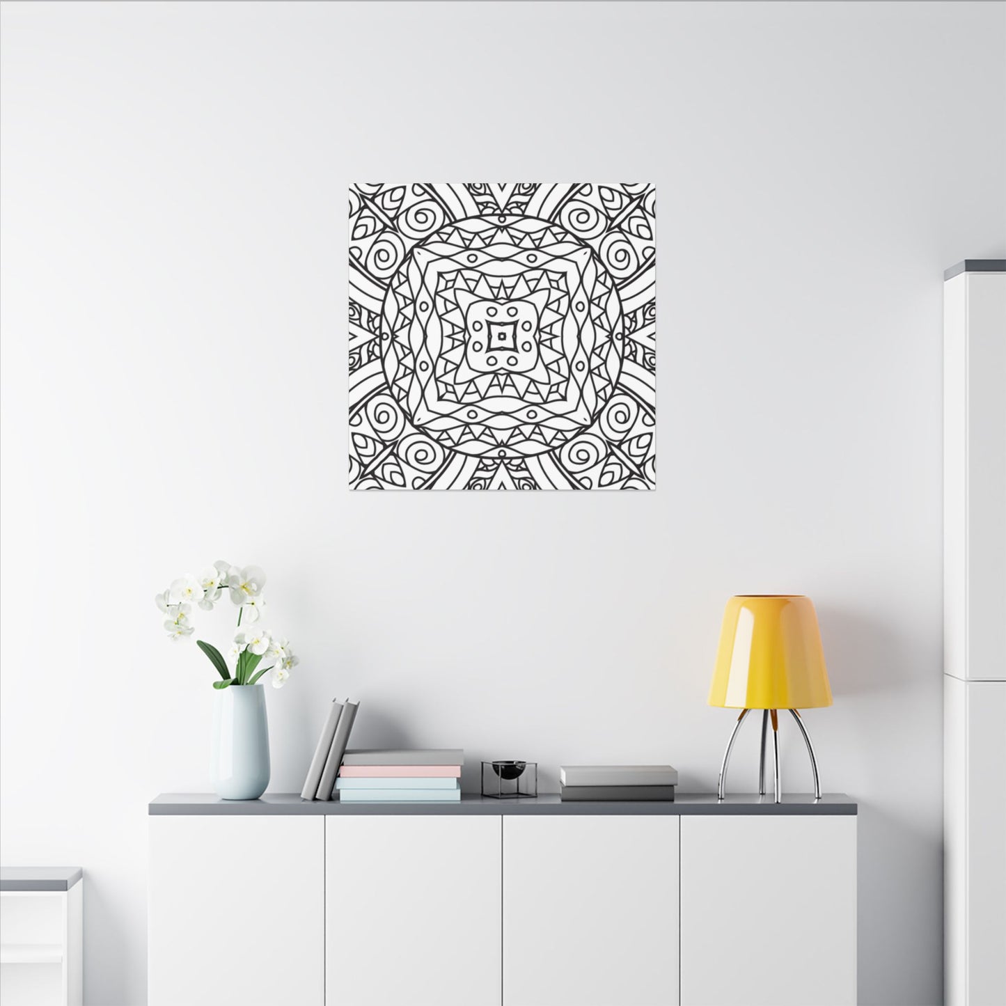 Paint-Your-Own Mandala Canvas Design #9, Stretched, 0.75" (Multi-Size)