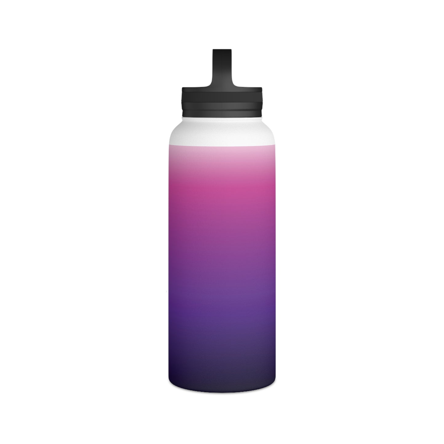 Ombré Stainless Steel Water Bottle with Handle Lid — Gradient Pink to Purple, Insulated Travel Bottle