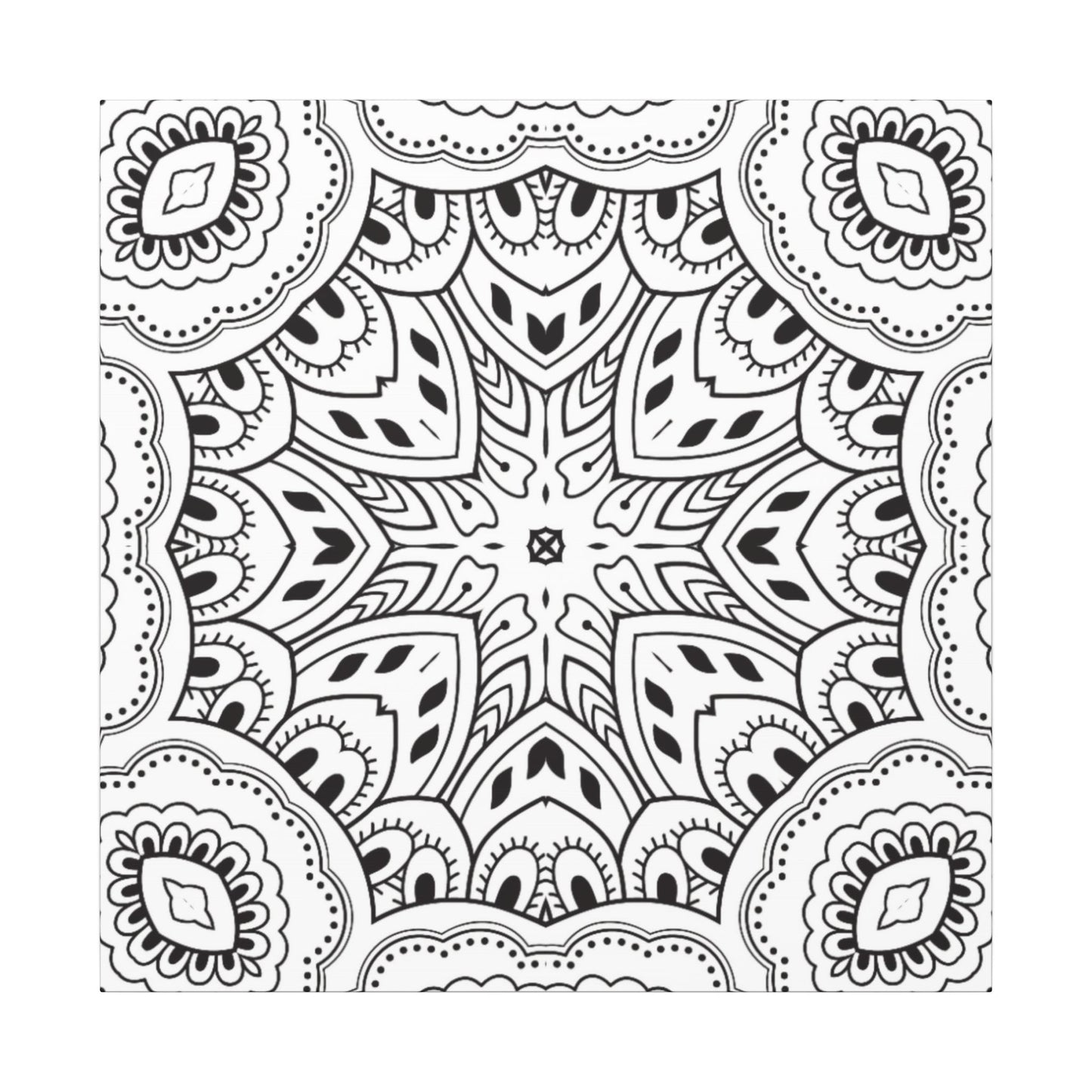Paint-Your-Own Mandala Canvas Design #5, Stretched, 0.75" (Multi-Size)