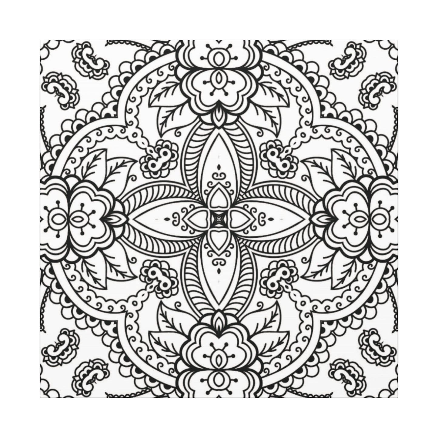 Paint-Your-Own Mandala Canvas Design #42, Stretched, 0.75" (Multi-Size)