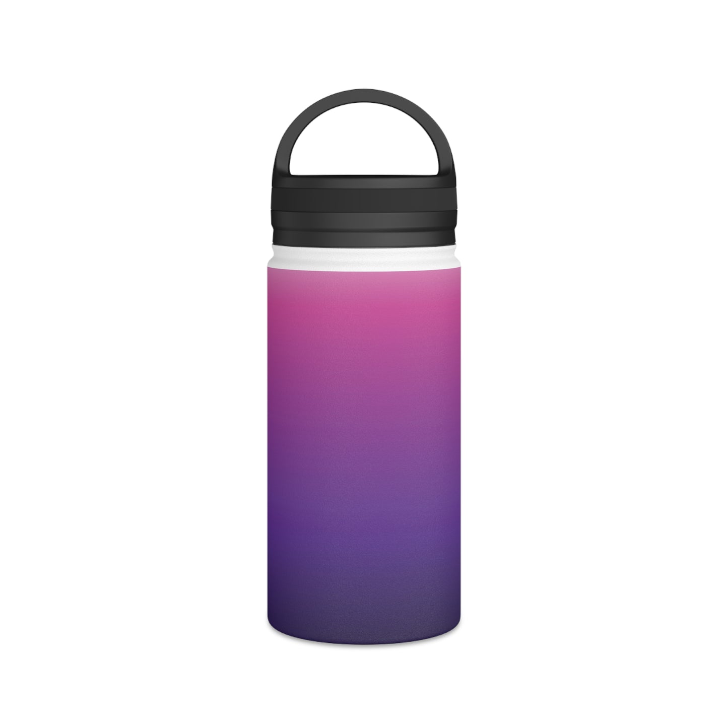Ombré Stainless Steel Water Bottle with Handle Lid — Gradient Pink to Purple, Insulated Travel Bottle